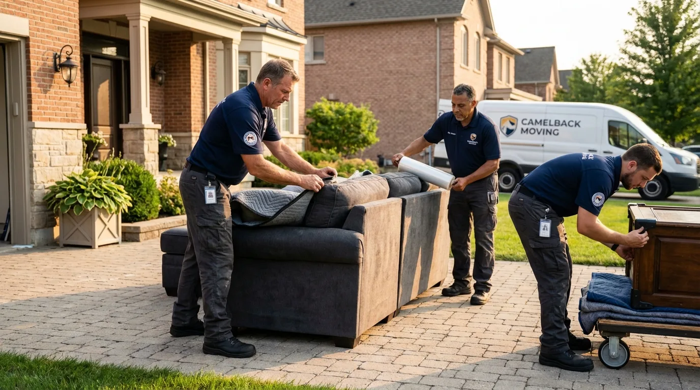 Large estate moving crew wrapping furniture in Van Wert, OH