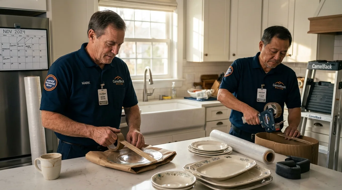 Professional crew packing kitchen dishware in Van Wert, OH